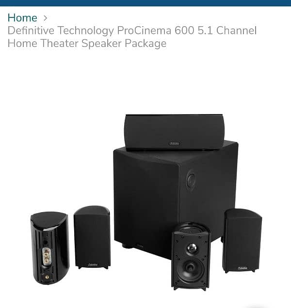 Definitive Technology ProCinema 600 5.1Ch Home Theater Speaker Package 7