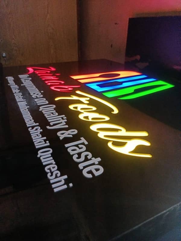 Acrylic 3d sign board | Neon sign | Panaflex sign & printing 6