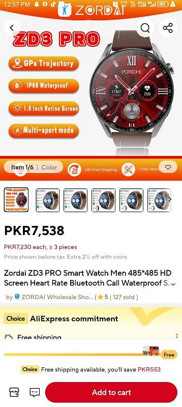 ZD3 zordai Bluetooth smart watch 6