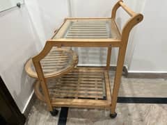 wooden tea trolly 0