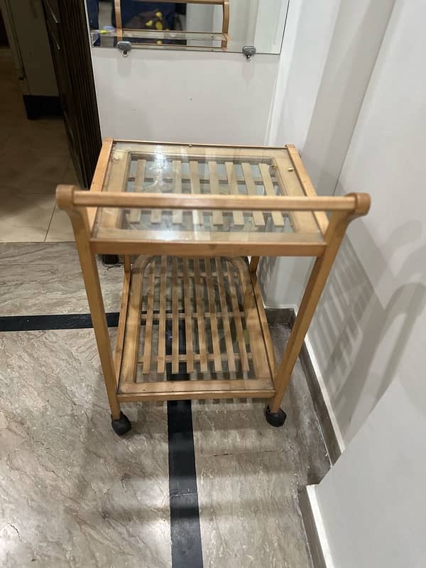 wooden tea trolly 1