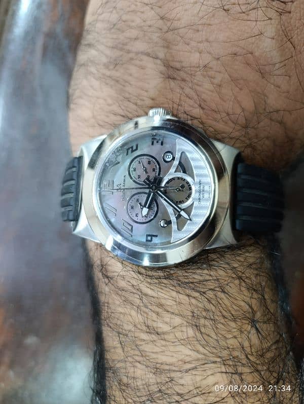 Black Armin Swiss Made Mother of Pearl Chronograph watch in 20000 only 5