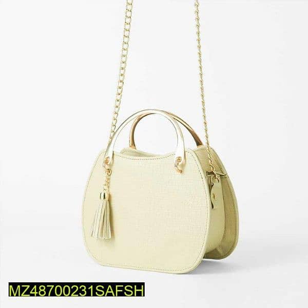 Women's PU Leather Plain Top Handle Shoulder Bag 1