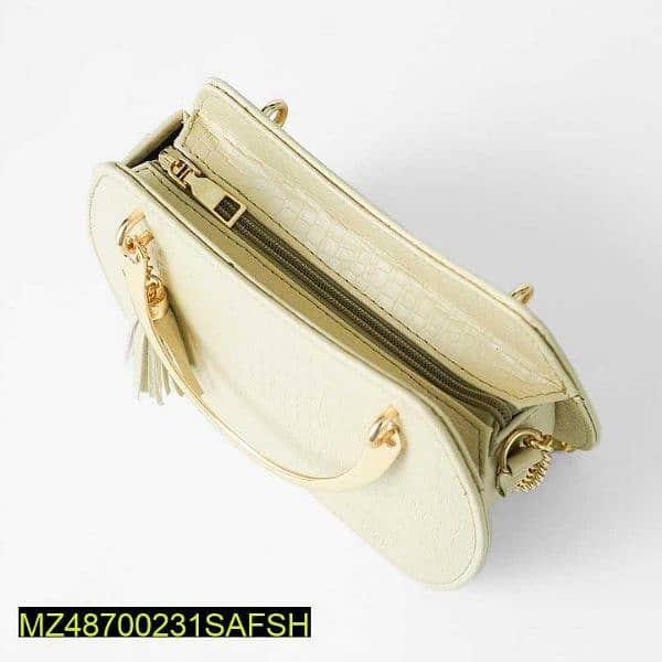 Women's PU Leather Plain Top Handle Shoulder Bag 2