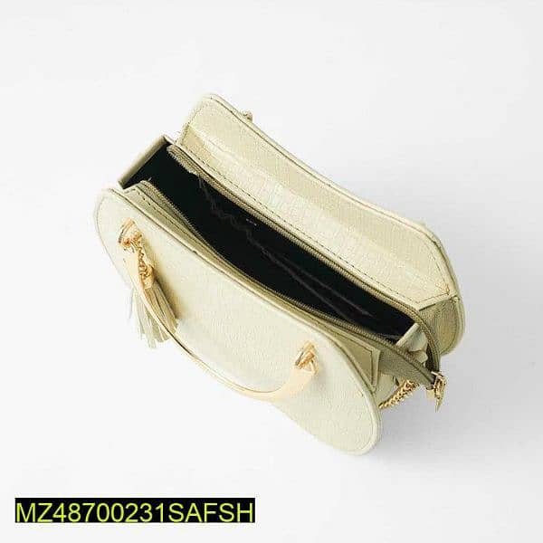 Women's PU Leather Plain Top Handle Shoulder Bag 4