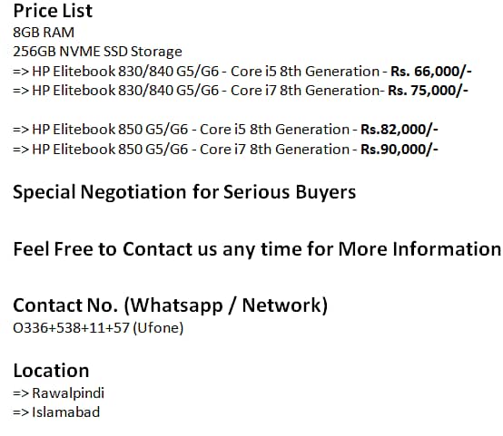 Fresh Stock of HP Elitebook 850 G6 Core i5 & Core i7 Numpad Laptop 10