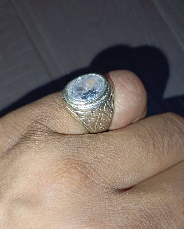 Pure Silver White Zarqoon Ring 6