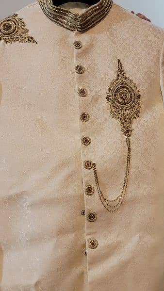 sherwani+(kulha free) one time used 2