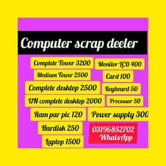 computer scrap deeler 03314686009 watapp