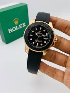 Rolex Stylish Watch For Men Adjustable Rubber Strap