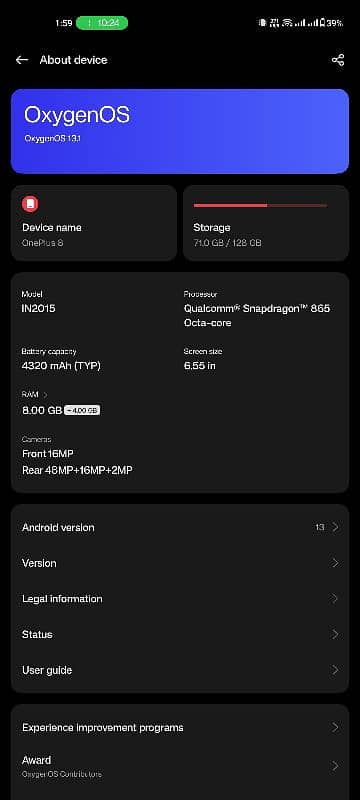 Oneplus 8 8/128 Aura color Dual Sim 3