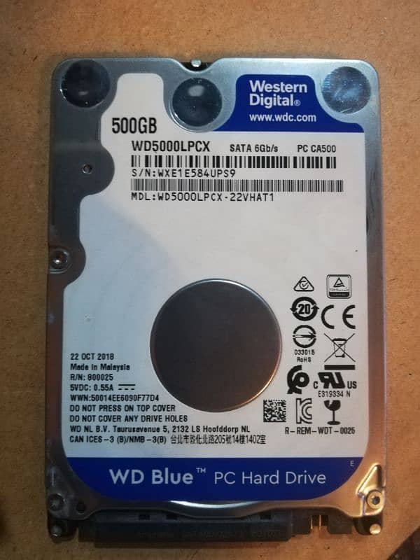 WD 500BG Laptop and External 0