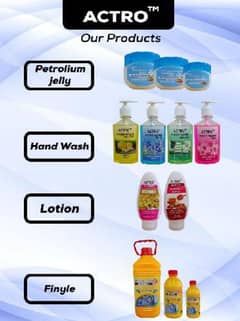 Hand wash, lotion, petroleum jelly