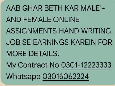 Online Assignment working Job AIOU OLx