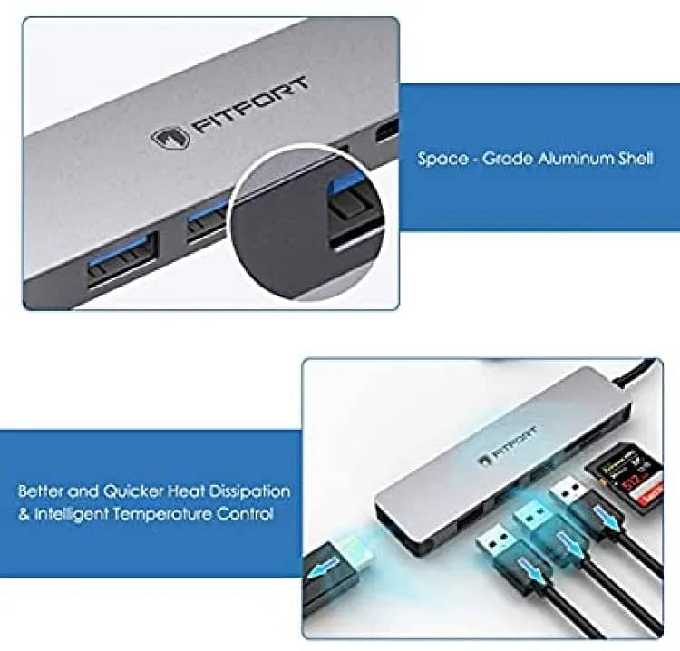 3-IN-1) 4K USB C to HDMI Adapter; 2 USB 3.0 Ports; USB-C Power Delive 4