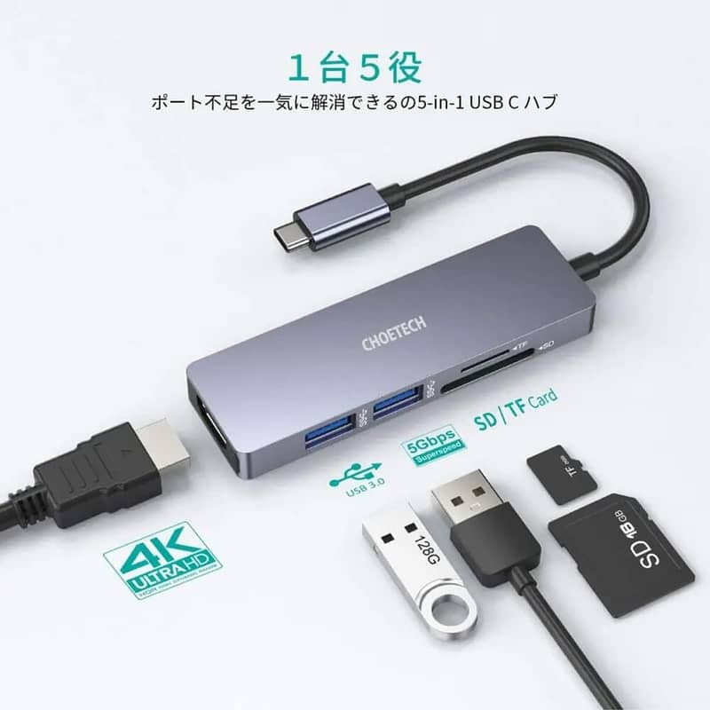 3-IN-1) 4K USB C to HDMI Adapter; 2 USB 3.0 Ports; USB-C Power Delive 13