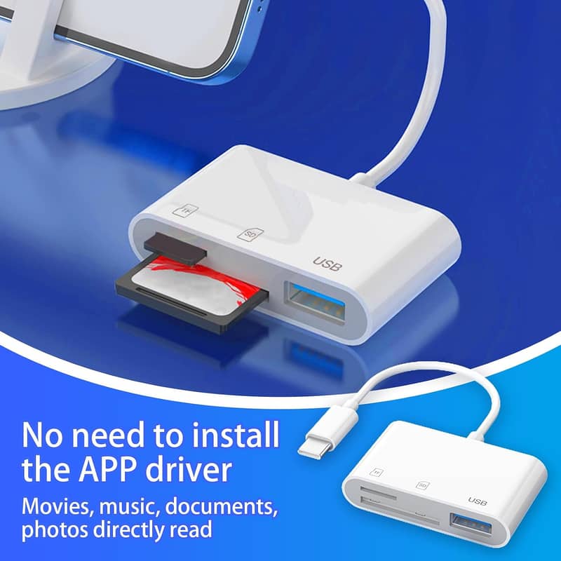 3-in-1 Type-C to Micro SD TF USB Reader 0