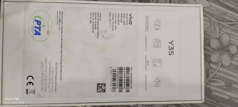 vivo y35 8/128GB pta approved 4