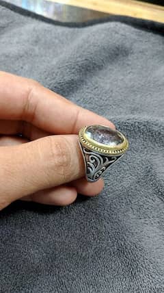 natural moh e najaf ring in pure silver 925