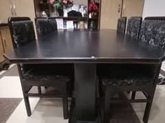 dining table 6 chair used but in good condition in13000 rupees