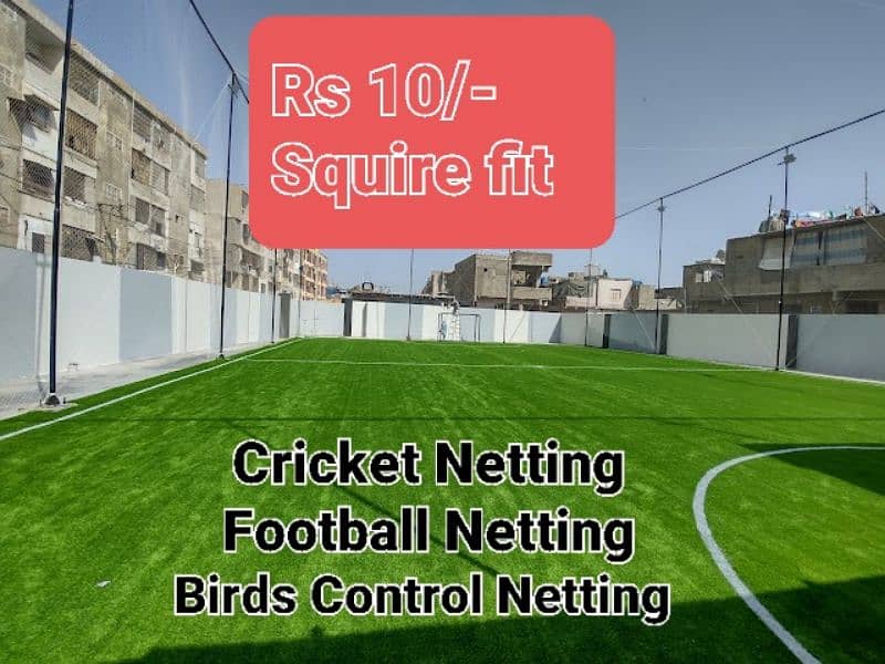 Cricket Net, Anti Birds Protection Net, & Grass 12