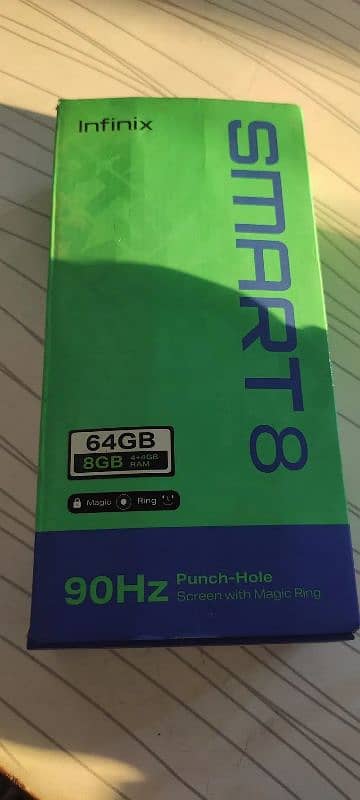 infinix smart 8.10 by 10 condition. with box and charger 7