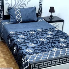 2 pcs crystal cotton printed single bedsheet