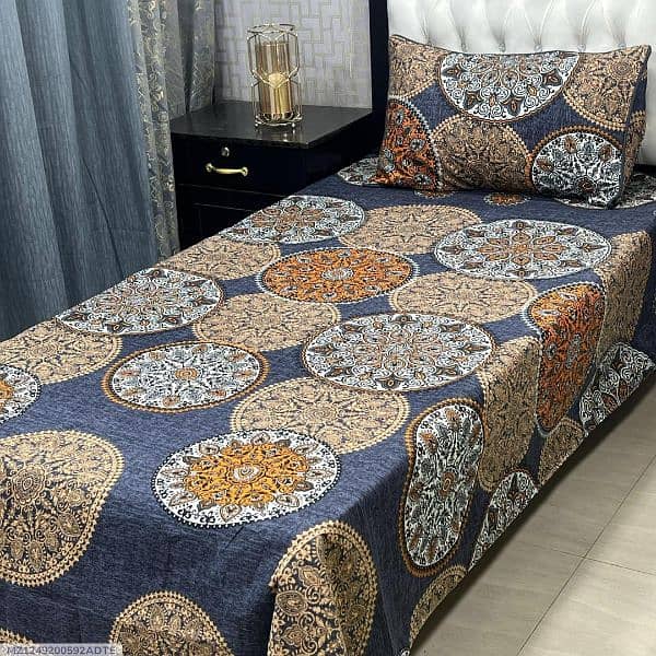 2 pcs crystal cotton printed single bedsheet 8