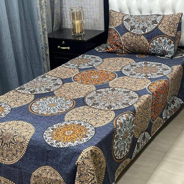 2 pcs crystal cotton printed single bedsheet 9