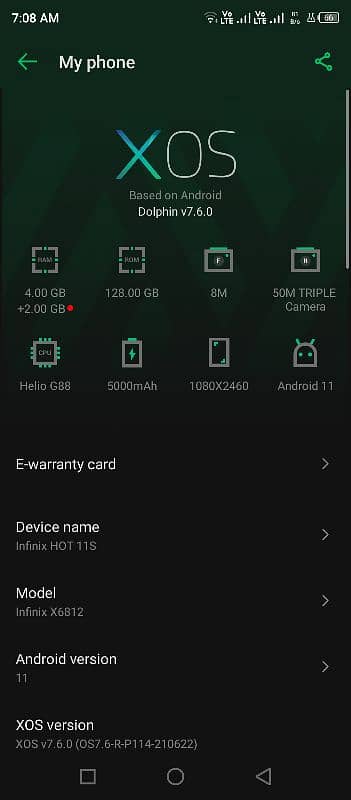 infinix Hot 11S 6/128  Exchange possible 14