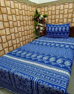 2 pcs cotton printed single Bedsheet