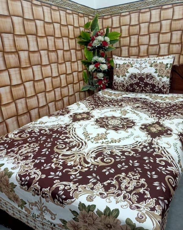 2 pcs cotton printed single Bedsheet 2