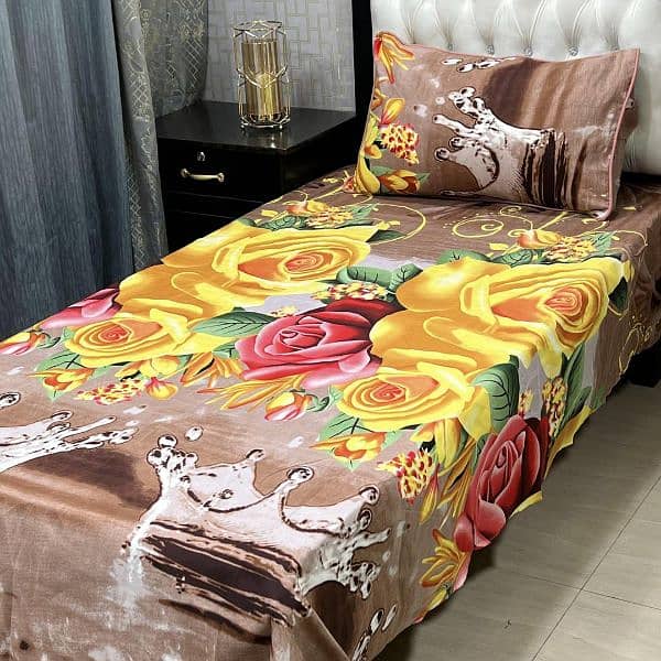 2 pcs cotton printed single Bedsheet 6