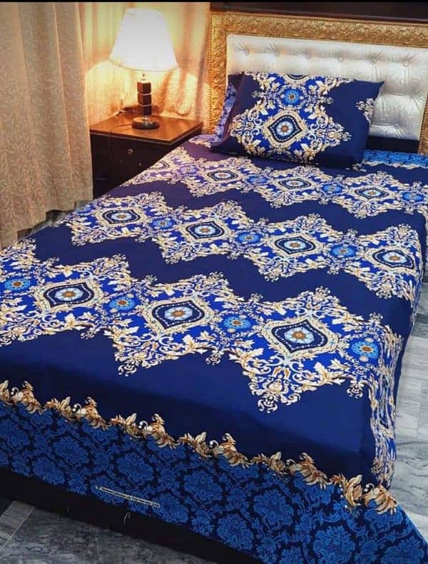 2 pcs cotton printed single Bedsheet 9