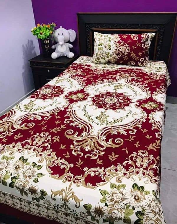 2 pcs cotton printed single Bedsheet 10