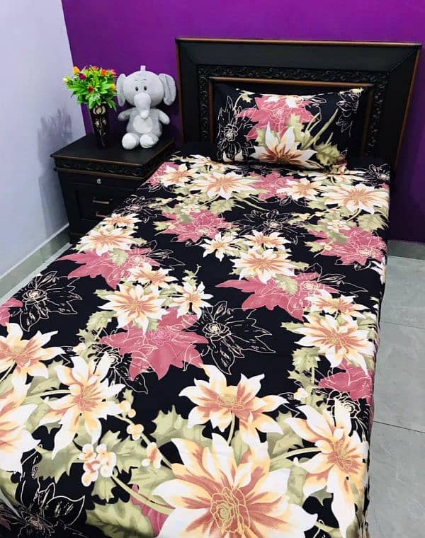 2 pcs cotton printed single Bedsheet 11