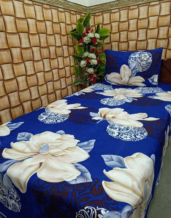 2 pcs crystal cotton printed single bedsheet 12