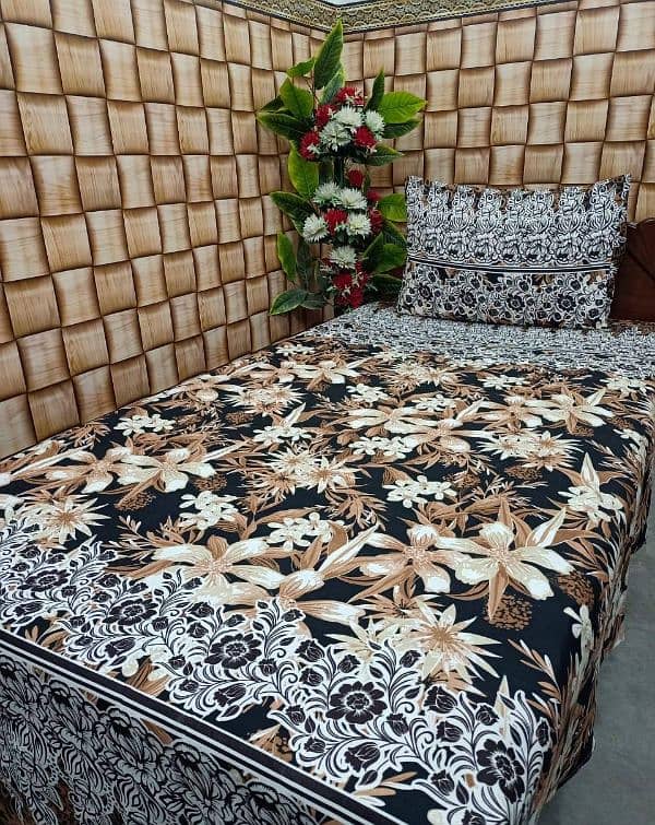 2 pcs crystal cotton printed single bedsheet 13