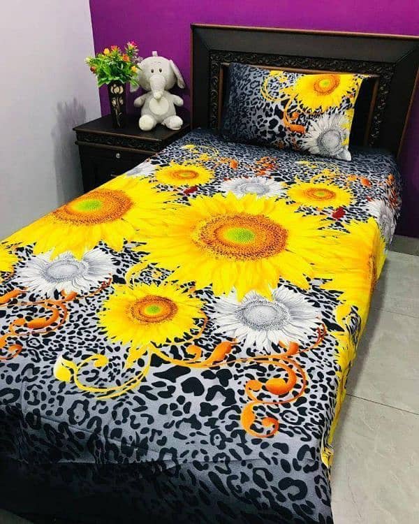 2 pcs crystal cotton printed single bedsheet 17