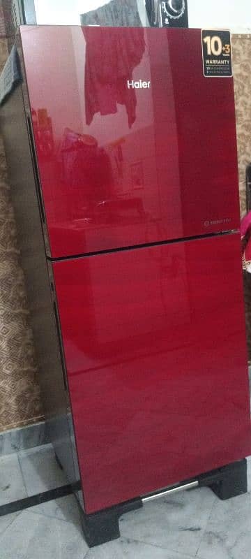 Urgent sale Haier Fridge Glass door new Condition 1 month use 1