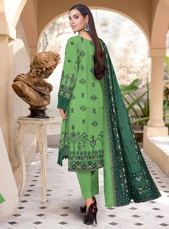 3 psc women's unstitched karandi printed suit 1