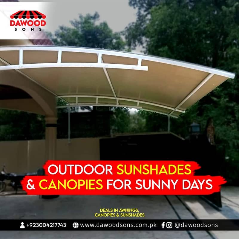 outdoor sun shades/awnings/canopies/tensile shades/car parking shades 3