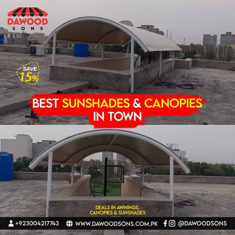 outdoor sun shades/awnings/canopies/tensile shades/car parking shades 13