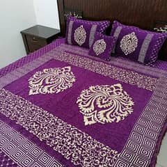 4 pcs Velvet jacquard Double Bedsheet Whatsapp 03462321214