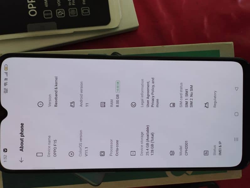 oppo f15 with box original set 1