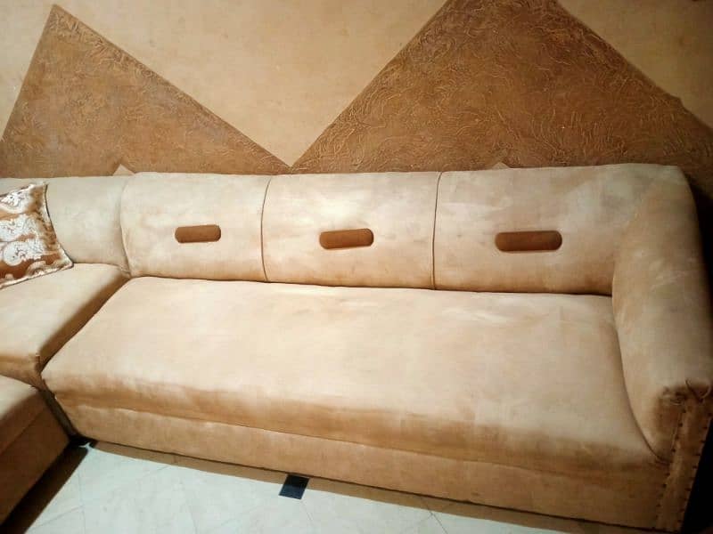 11 seater sofa with new  leather velvet poshish 1