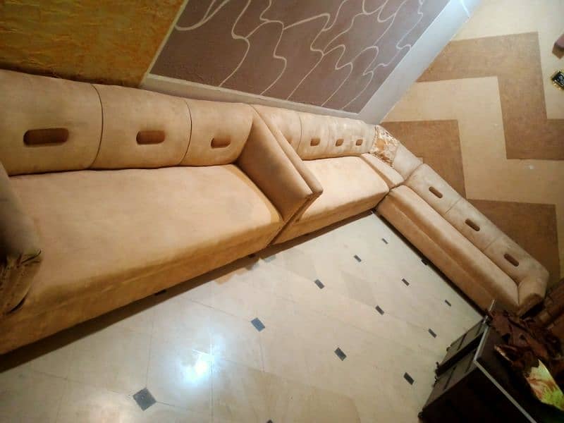 11 seater sofa with new  leather velvet poshish 3