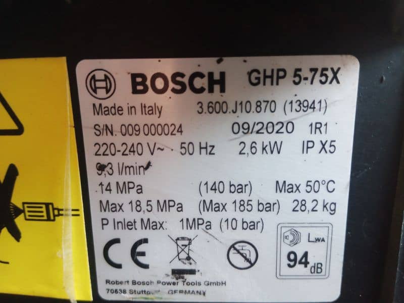 Bosch High Pressure Washer 1