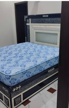 Bed with two side tables and matress for sale