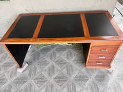 Premium Wooden Desk with Leather Top